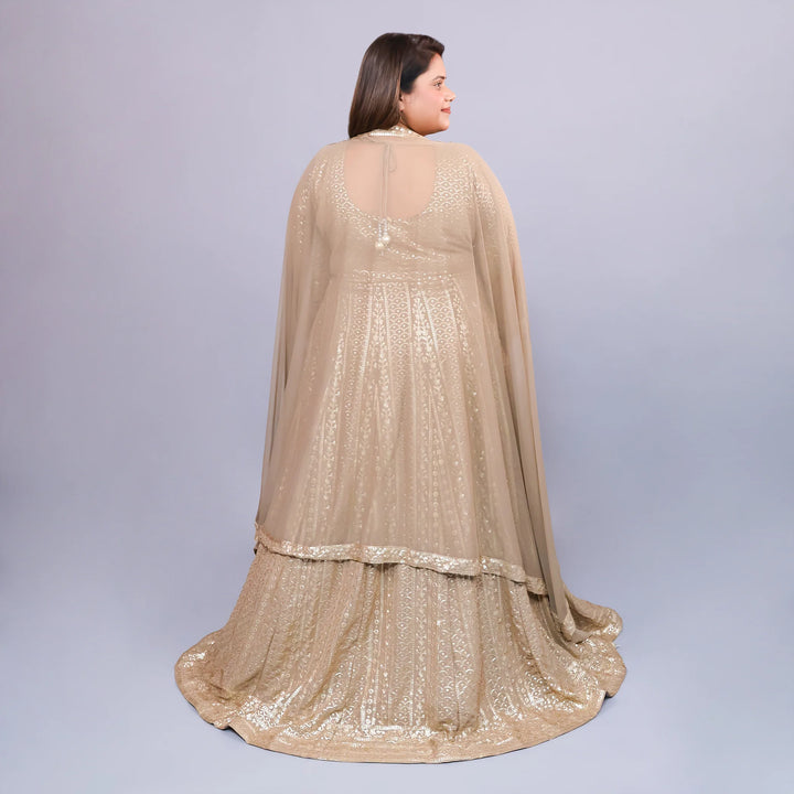 One-Piece Anarkali Gown with Dupatta Vastrachowk