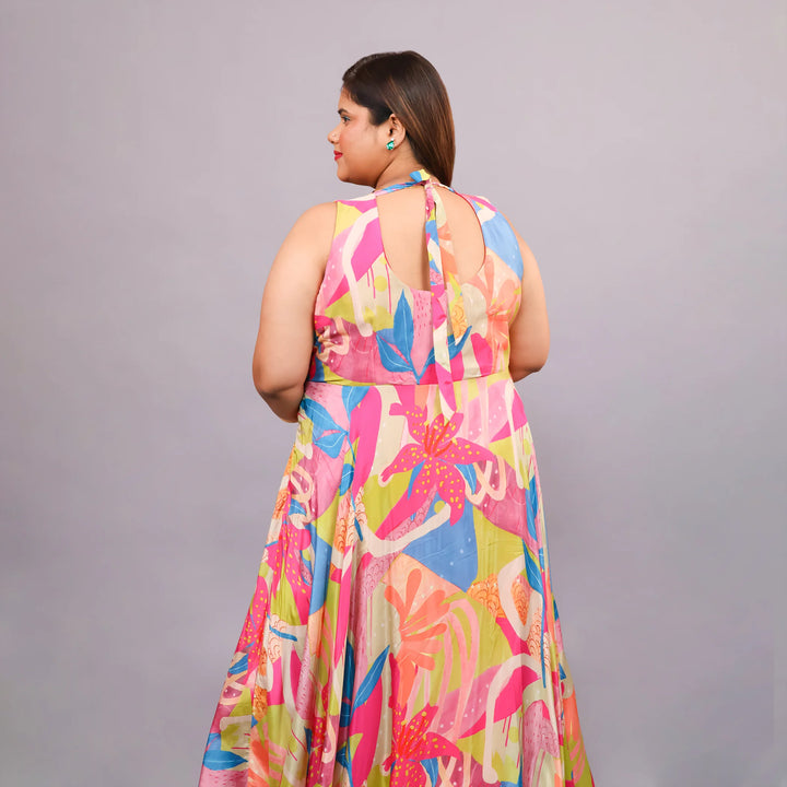 Printed Anarkali Gown with Dupatta- Vastrachowk