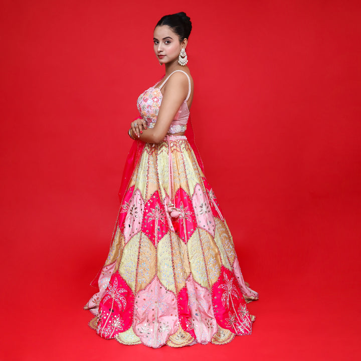 Stunning Indo Western Printed Lehenga-Vastrachowk