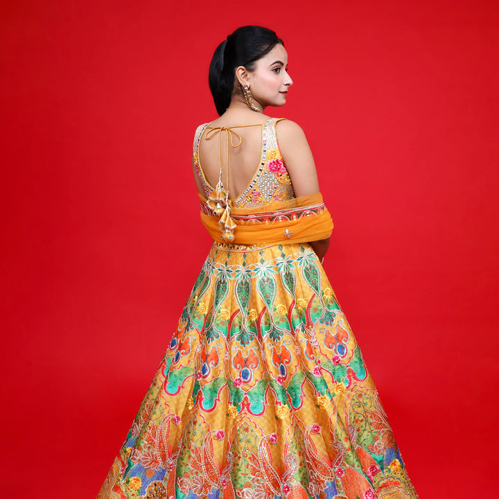 Stylish Traditional Printed Lehenga- Vastrachowk