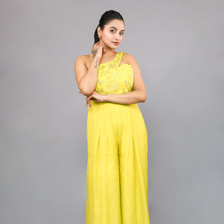 Stylish one shoulder jumpsuit- Vastrachowk