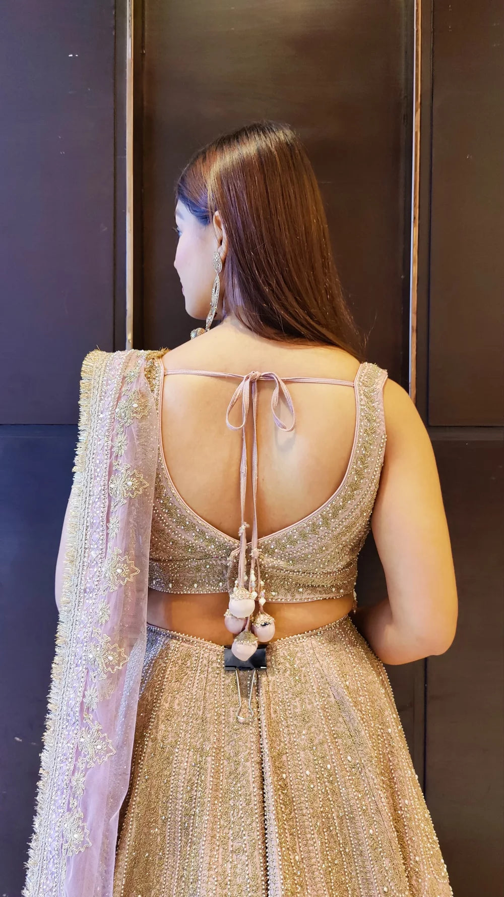 Mauve Lehenga Set With Pearl Work Design by Seema Gujral at Pernia's Pop Up  Shop 2024