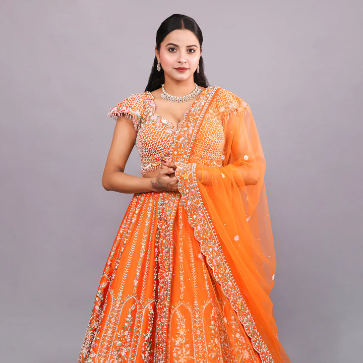 Traditional Crop Top Lehenga Kali Style Elegance