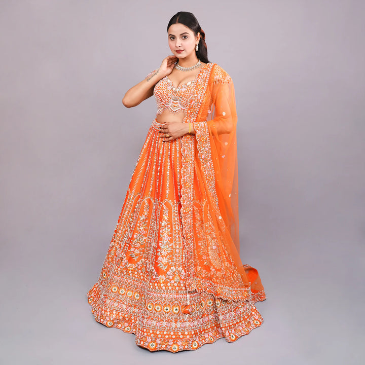 Traditional Crop Top Lehenga Kali Style Elegance