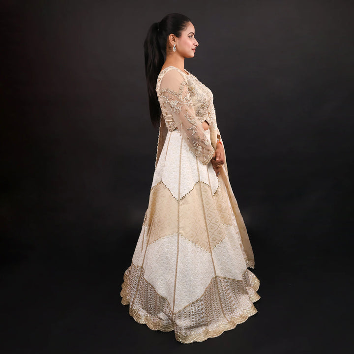 Traditional Crop Top Lehenga with Banarasi Dupatta- Vastrahchowk