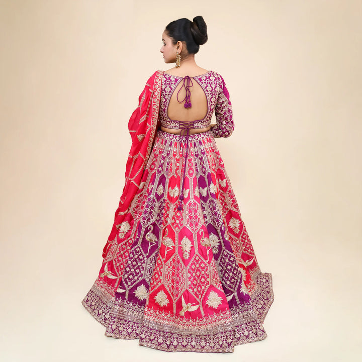 Traditional Crop Top Lehenga with Dupatta- Vastrachowk