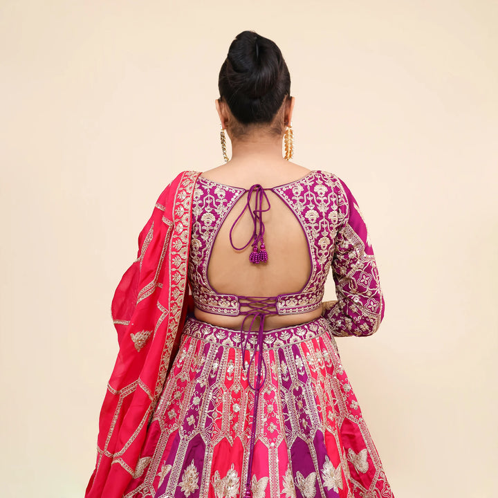 Traditional Crop Top Lehenga with Dupatta- Vastrachowk