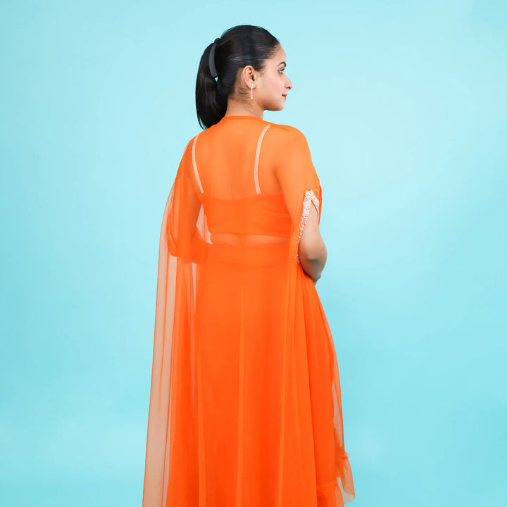 Trendy Crop Skirt with Cape- Vastrachowk