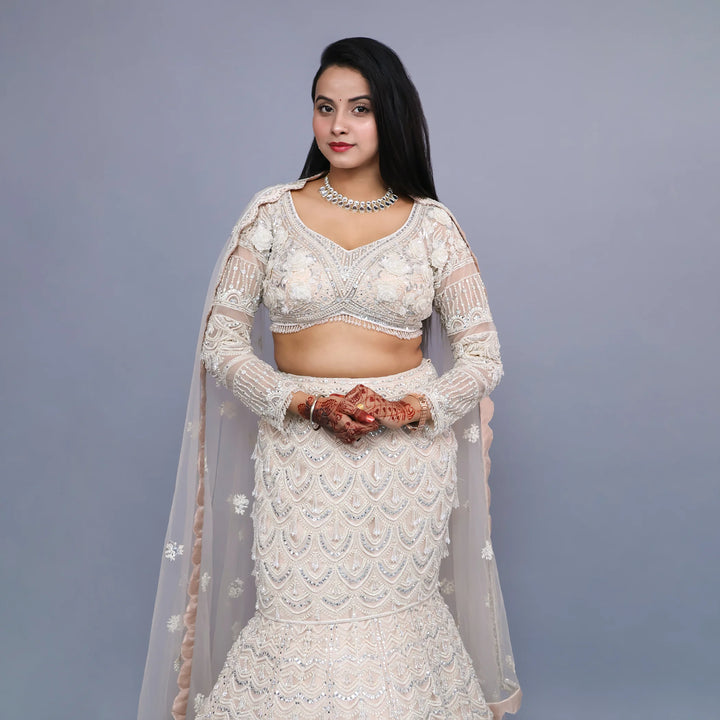 Trendy Crop Top Lehenga Mermaid Style- Vastrachowk