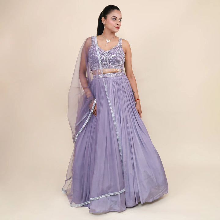 Trendy Crop Top with Lehenga Set