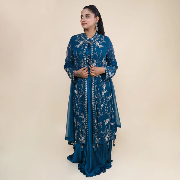 Trendy Indo Western Suit with Full-Length Jacket