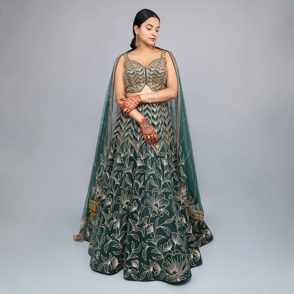 Trendy Western Crop Top Lehenga- Vastrachowk