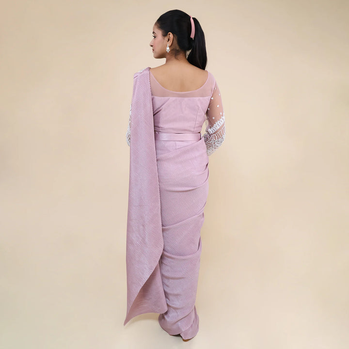 Vastrachowk- Designer Crop Top Drape Saree