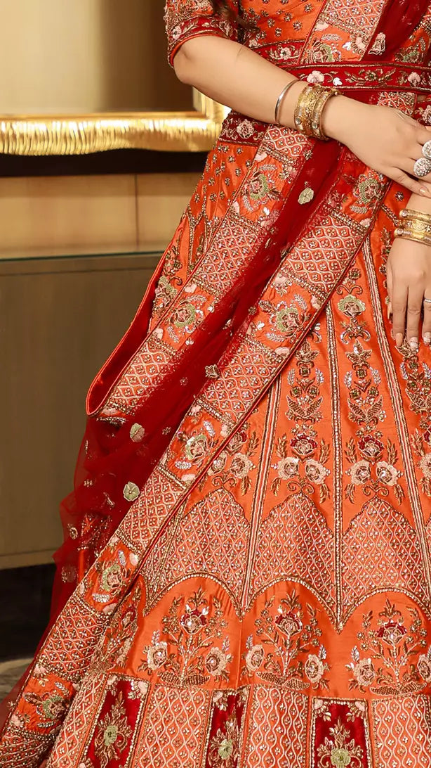 Vastrachowk Bridal Copper Color Lehenga Choli