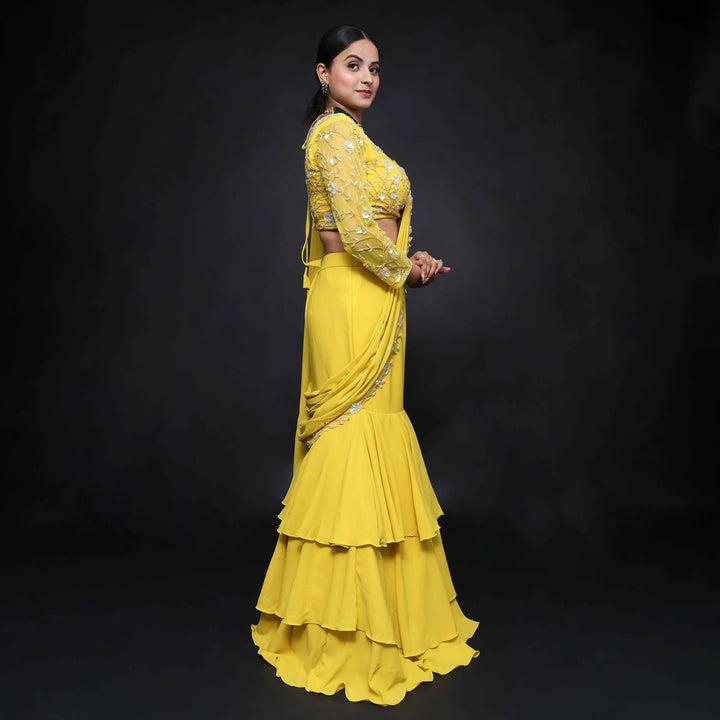 Vastrachowk Fish Cut Style Drape Lehenga