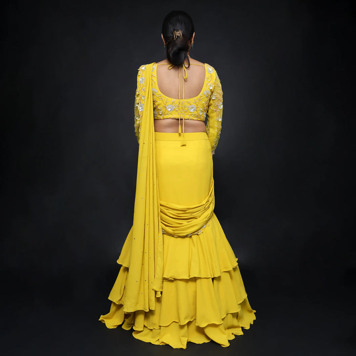 Vastrachowk Fish Cut Style Drape Lehenga