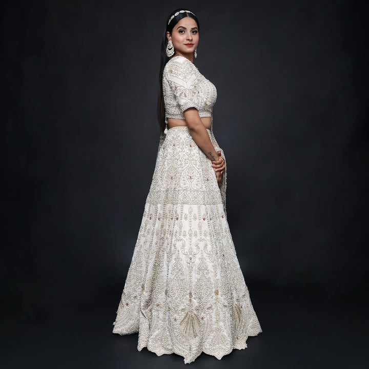 Traditional Ivory Ceremonial Lehenga Choli