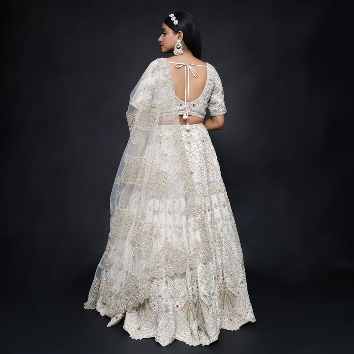 Traditional Ivory Ceremonial Lehenga Choli