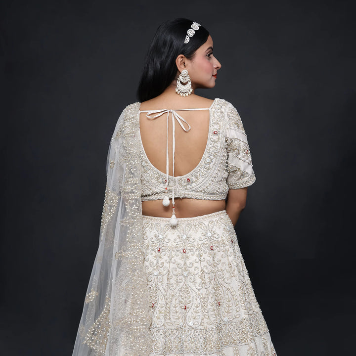 Traditional Ivory Ceremonial Lehenga Choli