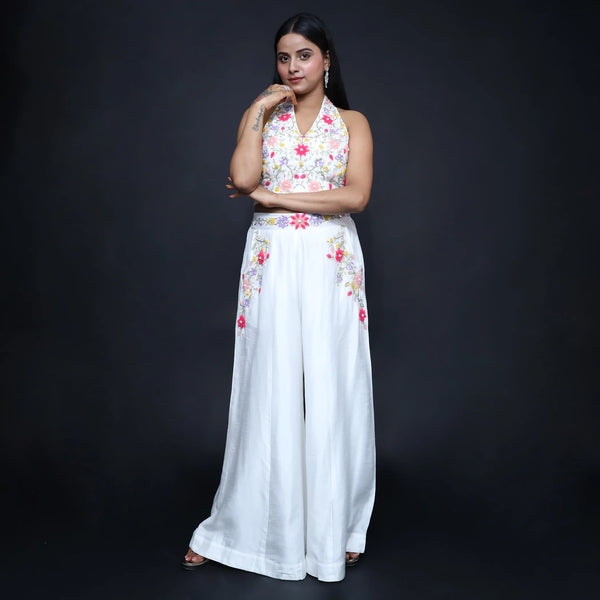 Vastrachowk Alter Neck Crop Top with Divider