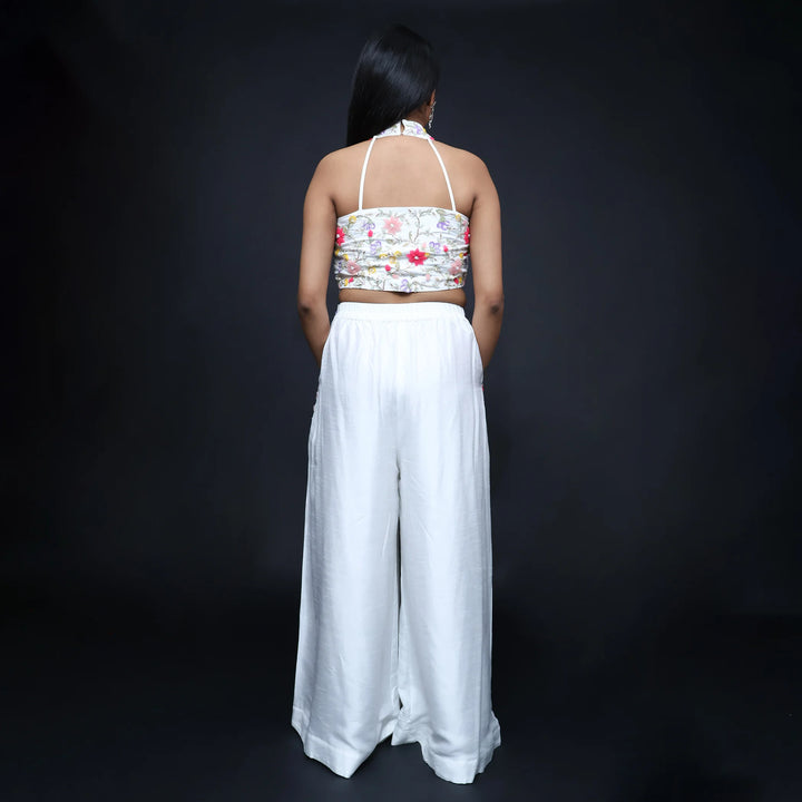 Vastrachowk Alter Neck Crop Top with Divider