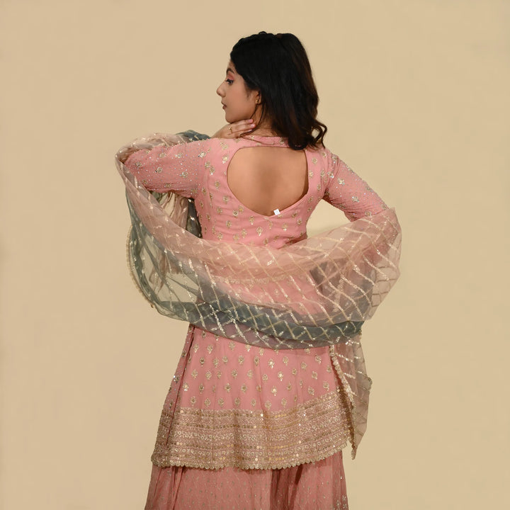 Vastrachowk Chic Long Shirt Sharara Set 