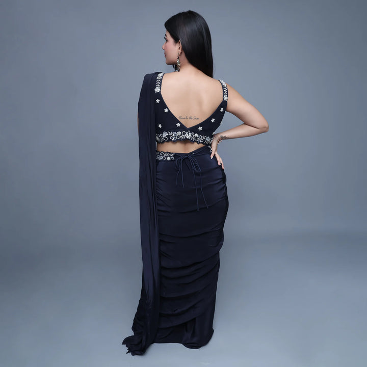 Vastrachowk Crop Top Skirt with Drape Saree