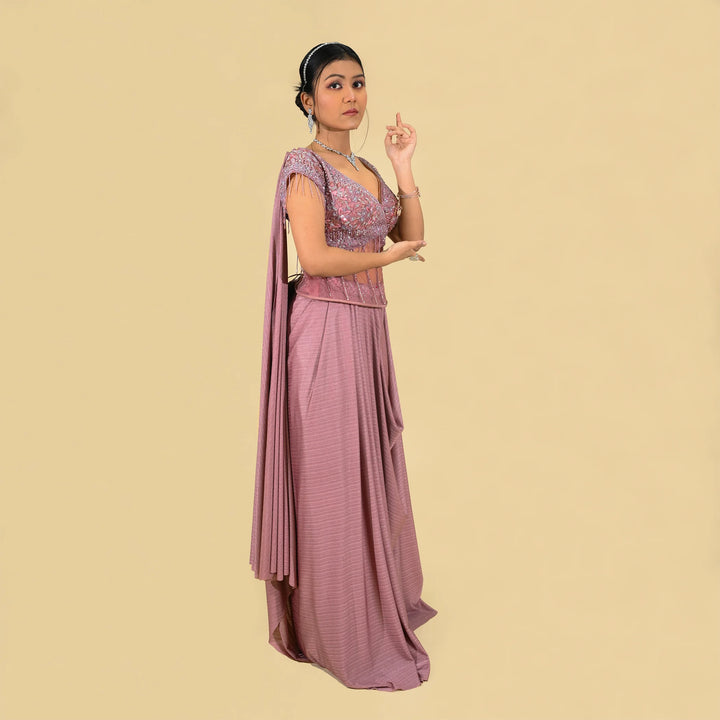 Vastrachowk Dhoti style drape saree