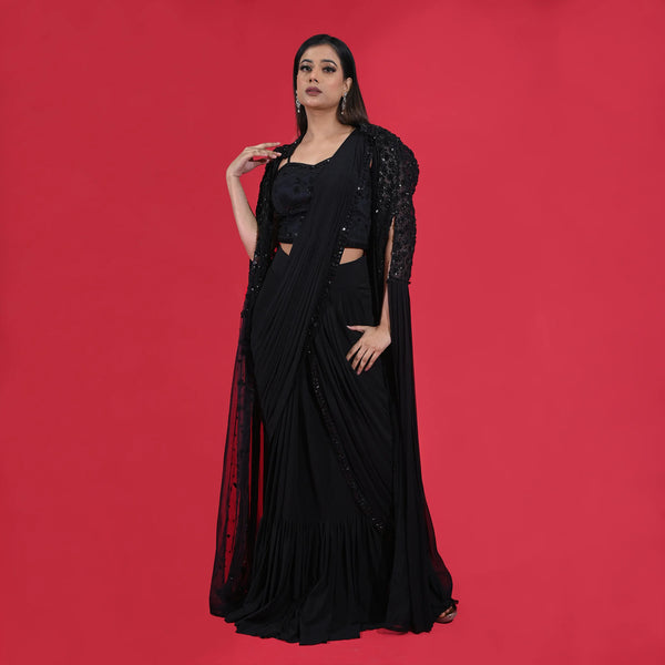 Vastrachowk Drape Saree Jacket Style Draping