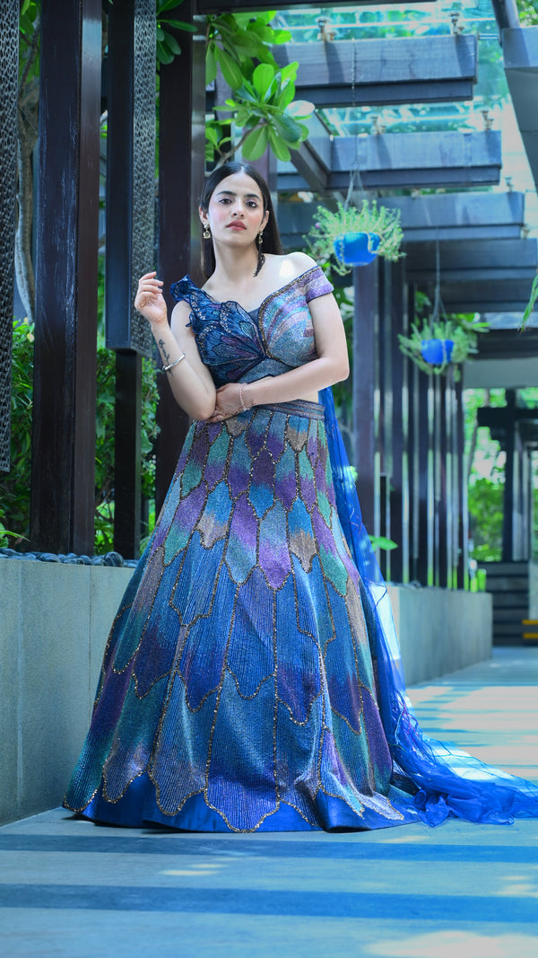 Vastrachowk Multicolor ceremonial western lehenga