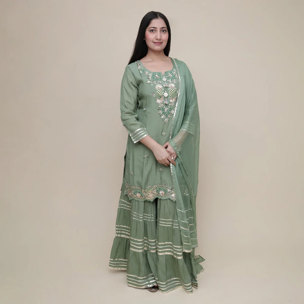 Stunning Sharara Suit Set with Dupatta