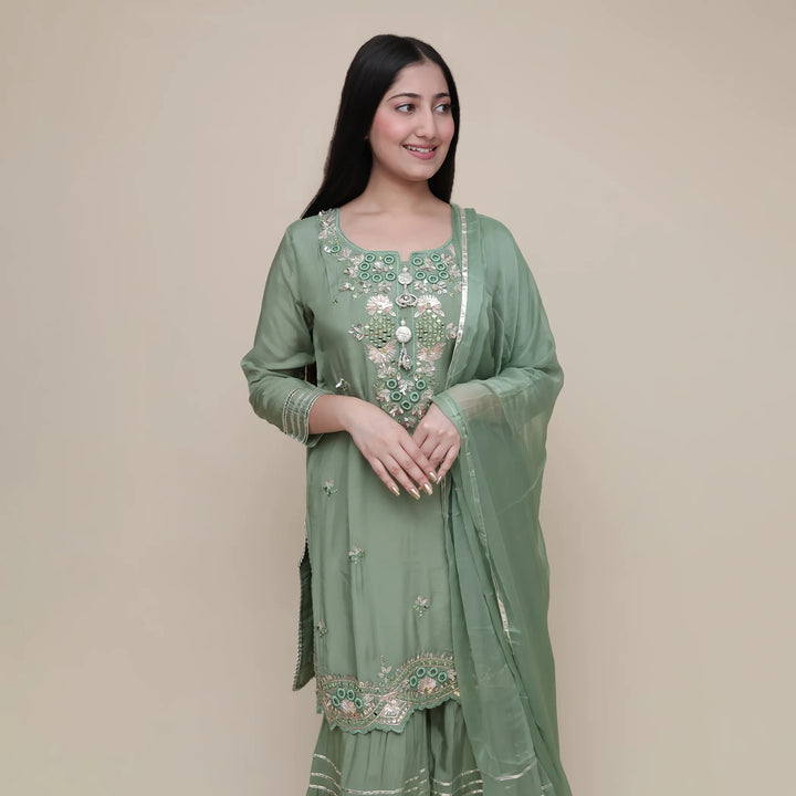 Stunning Sharara Suit Set with Dupatta