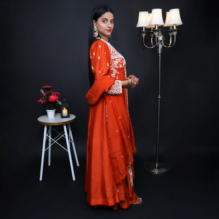 Vastrachowk Stylish long shirt with sharara 