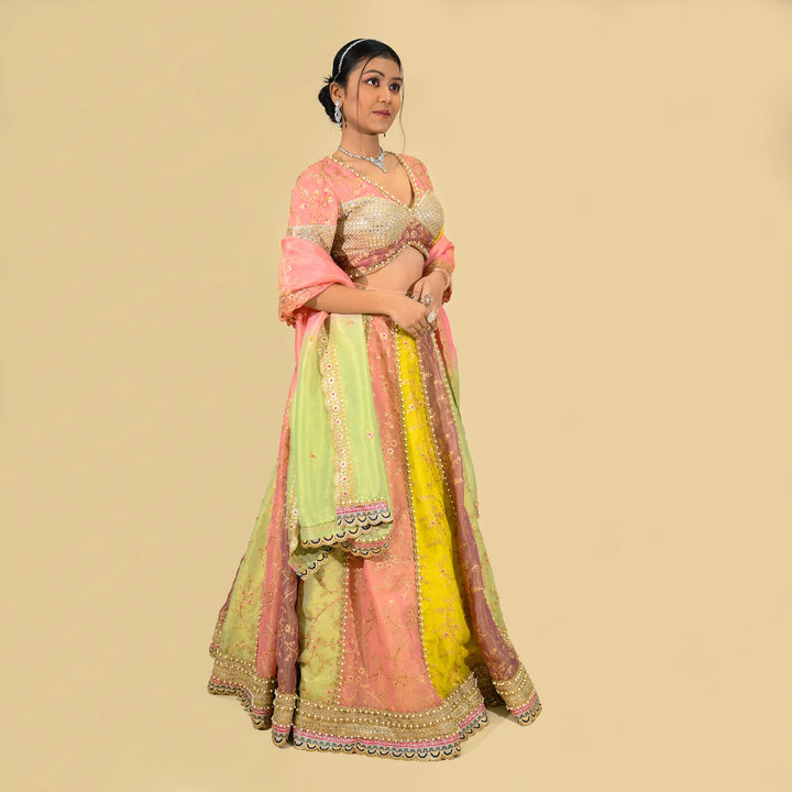 Vastrachowk Traditional multicolour crop top lehenga