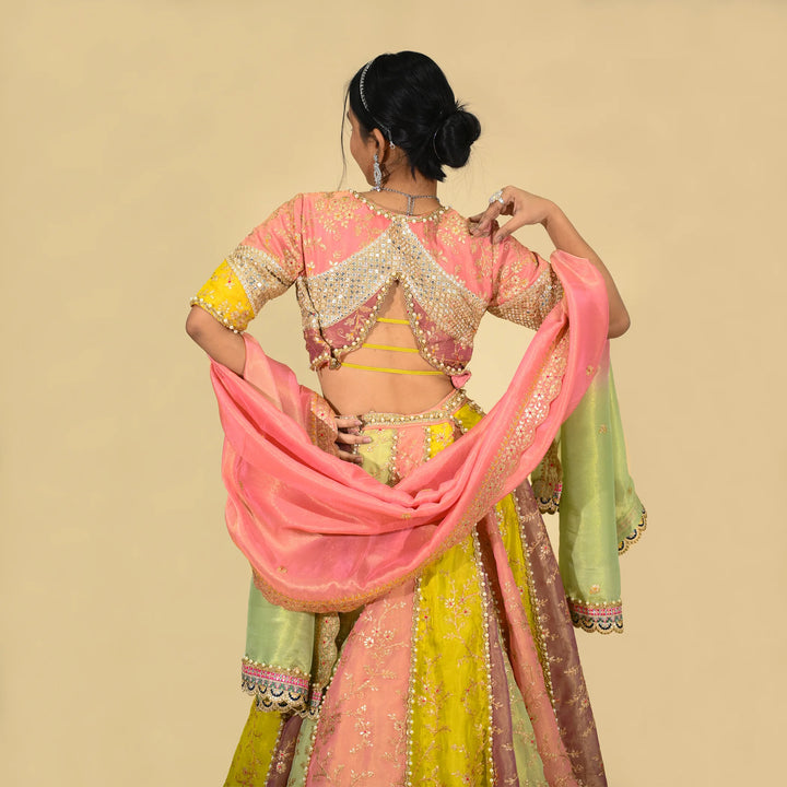 Vastrachowk Traditional multicolour crop top lehenga