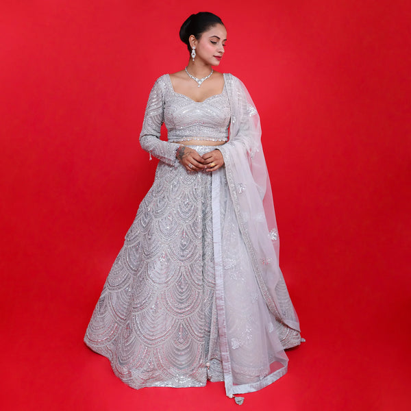 ceremonial crop top lehenga- Vastrachowk