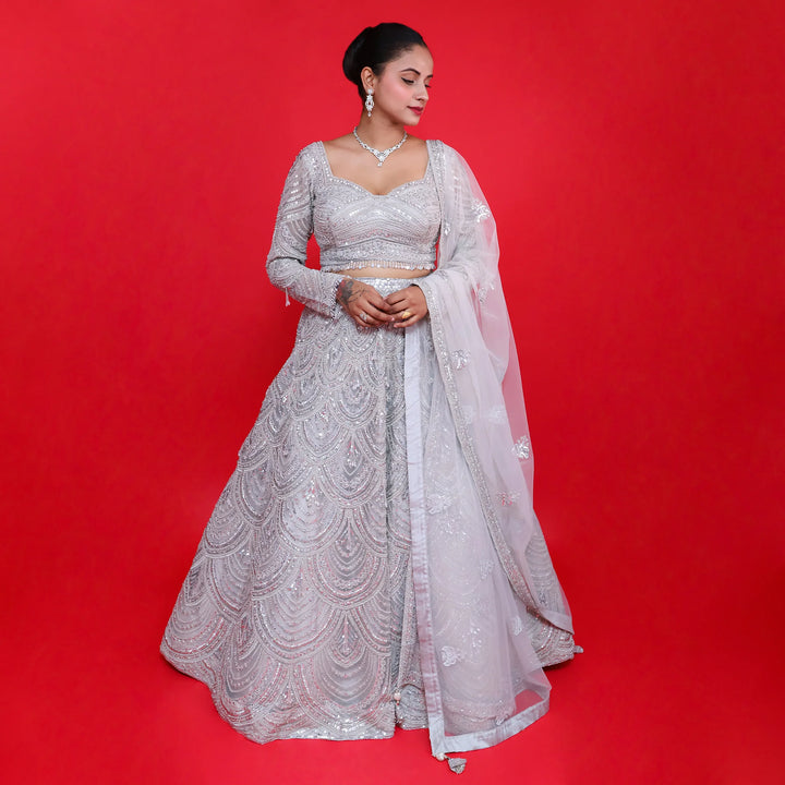 ceremonial crop top lehenga- Vastrachowk