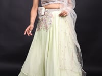 Vastrachowk Chic Western Crop Top and Skirt Sets