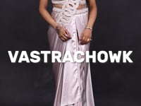 Vastrachowk Western Crop Top Skirt Saree Style