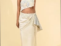 Vastrachowk One-Shoulder Crop Top with Mermaid Skirt Ensemble