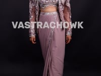 Vastrachowk Stylish Crop Drape Skirt with Jacket