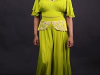 Trendy Crop Top with Palazzo Set- Vastrachowk