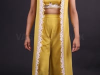 Stylish Crop Top Palazzo Set with Shrug