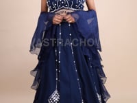 Stylish Western Crop Top with Lehenga- Vastrachowk