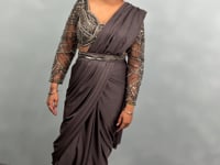 Elegant Full Sleeves Drape Saree- Vastrachowk