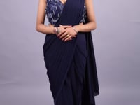 Halter Neck Drape Saree- Vastrachowk