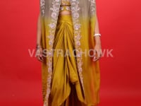 Trendy Dhoti Style Shrug Dress Three-Piece Set- Vastrachowk