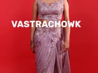 Drape Style Crop Top with Skirt Set- Vastrachowk